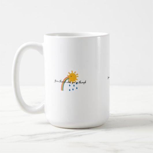 Digital Illustration of Smiling Sun with Rainbow Kaffeetasse (Links)