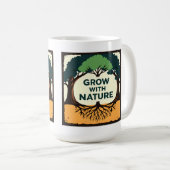Digital Illustration of Stylized Tree with Roots a Kaffeetasse (VorderseiteRechts)