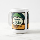 Digital Illustration of Stylized Tree with Roots a Kaffeetasse (Vorderseite Links)