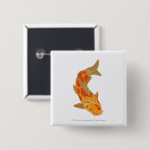 Digital-Illustration von Koi Karpfen Button (Vorne & Hinten)