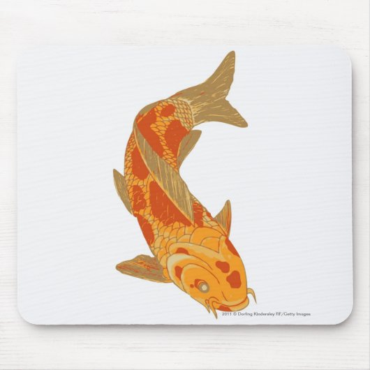 Digital-Illustration von Koi Karpfen Mousepad (Vorne)
