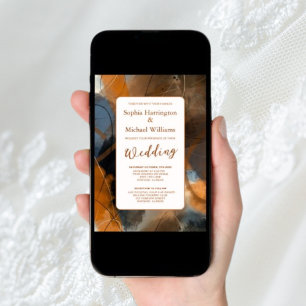 Digital Invite Boho Wedding Einladung QR Code