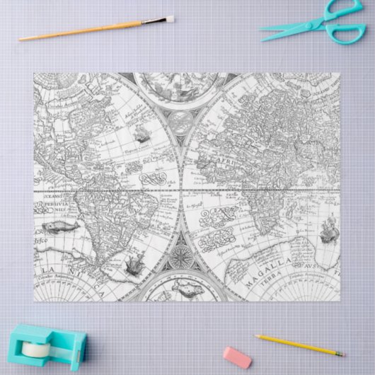 Digital-Karte Schwarz/Weiß, Design 11 Seidenpapier (Basteln)