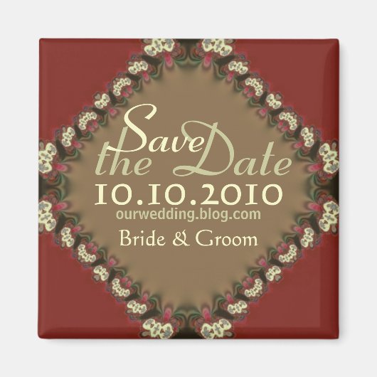 Digital Lace Brocade Speichern Sie das Date Magnet (Vorne)