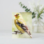 Digital lackierte Gold Finch am Vogelzug Postkarte (Stehend Vorderseite)
