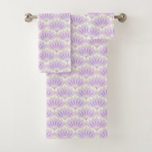 Digital Lavendel Blume Pattern Badetuch Set (Insitu)