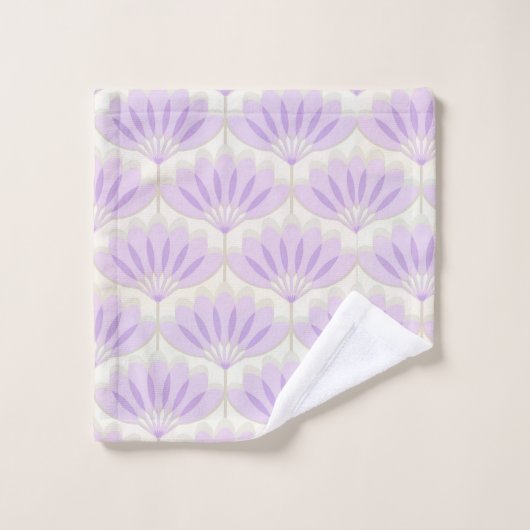 Digital Lavendel Blume Pattern Badetuch Set (Waschlappen)