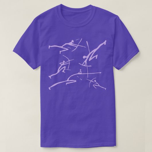 Digital Lavender Bowmen Minimalistische paläolithi T-Shirt (Design vorne)