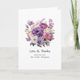 Digital Lavender Floral Wedding Dankeskarte