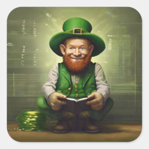 Digital Leprechaun Replechaun Quadratischer Aufkleber