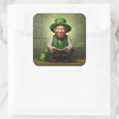 Digital Leprechaun Replechaun Quadratischer Aufkleber (Tasche)