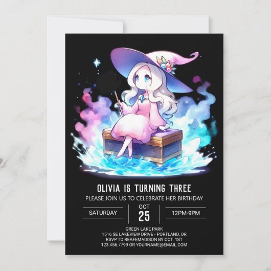 Digital Little Wizard Geburtstag Einladung (Vorderseite)