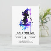 Digital Little Wizard Magical Birthday Einladung (Stehend Vorderseite)