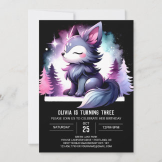 Digital Little Wolf Geburtstag Einladung