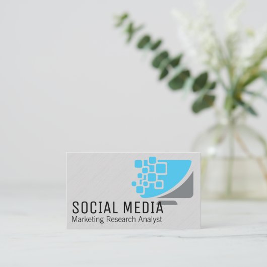 Digital-Logo des Computerbildschirms Visitenkarte (Stehend Vorderseite)