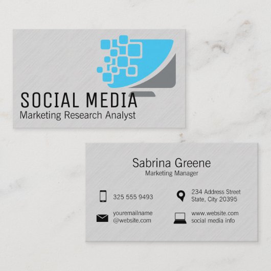 Digital-Logo des Computerbildschirms Visitenkarte (Vorne/Hinten)