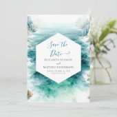 Digital Lovely Nautical Wedding Save The Date (Stehend Vorderseite)