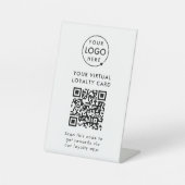 Digital Loyalty Rewards App QR Code Business-Logo Sockelschild (Vorderseite)