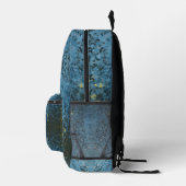 Digital Mandala Blau und Gelb Bedruckter Rucksack (Rechts)