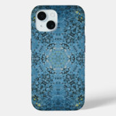 Digital Mandala Blau und Gelb Case-Mate iPhone Hülle (Rückseite)