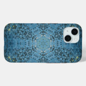 Digital Mandala Blau und Gelb Case-Mate iPhone Hülle (Rückseite (Horizontal))