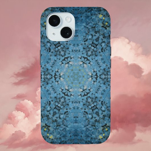 Digital Mandala Blau und Gelb Case-Mate iPhone Hülle