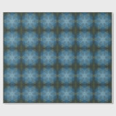 Digital Mandala Blau und Gelb Geschenkpapier (Flach)