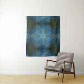Digital Mandala Blau und Gelb Wandteppich (Beispiel)