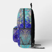 Digital Mandala Blue Lila und weiß Bedruckter Rucksack (Rechts)