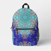 Digital Mandala Blue Lila und weiß Bedruckter Rucksack (Vorderseite)