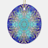 Digital Mandala Blue Lila und weiß Keramik Ornament (Links)