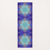 Digital Mandala Blue Lila und weiß Yogamatte (Vorderseite)
