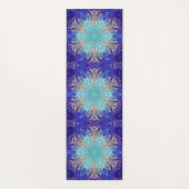 Digital Mandala Blue Lila und weiß Yogamatte (Rückseite)