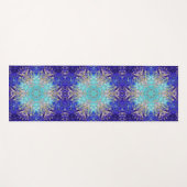 Digital Mandala Blue Lila und weiß Yogamatte (Vorderseite (Horizontal))