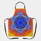 Digital Mandala Blue Orange und Yellow Schürze (Vorderseite)