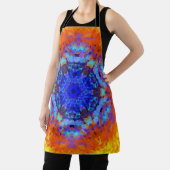 Digital Mandala Blue Orange und Yellow Schürze (InSitu)