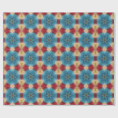 Digital Mandala Blue Red and Yellow Geschenkpapier (Flach)