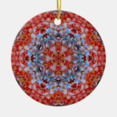 Digital Mandala Blue Red and Yellow Keramik Ornament (Vorne)