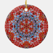 Digital Mandala Blue Red and Yellow Keramik Ornament (Hinten)