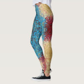 Digital Mandala Blue Red and Yellow Leggings (Links)