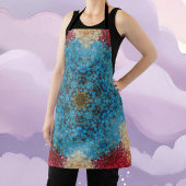 Digital Mandala Blue Red and Yellow Schürze