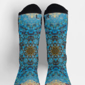 Digital Mandala Blue Red and Yellow Socken (Oben)