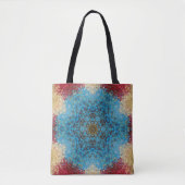 Digital Mandala Blue Red and Yellow Tasche (Vorderseite)