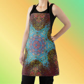 Digital Mandala Blue Red und Green Schürze