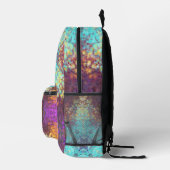 Digital Mandala Blue Yellow und Lila Bedruckter Rucksack (Rechts)