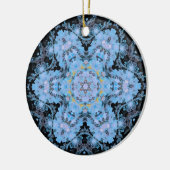 Digital Mandala Blume Blau und Schwarz Keramik Ornament (Links)