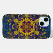 Digital Mandala Gelb Blau und Grün Case-Mate iPhone Hülle (Rückseite (Horizontal))