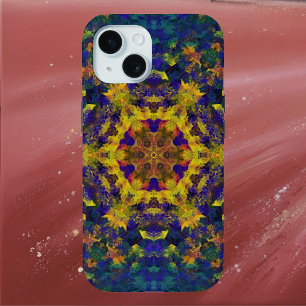 Digital Mandala Gelb Blau und Grün Case-Mate iPhone Hülle