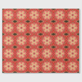 Digital Mandala Gelb, Rosa und Rot Geschenkpapier (Flach)