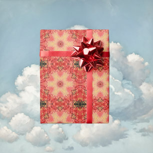Digital Mandala Gelb, Rosa und Rot Geschenkpapier